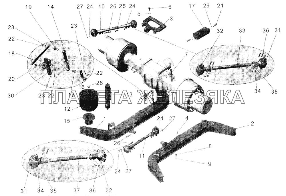 Установка задней подвески МАЗ-103 (2005)